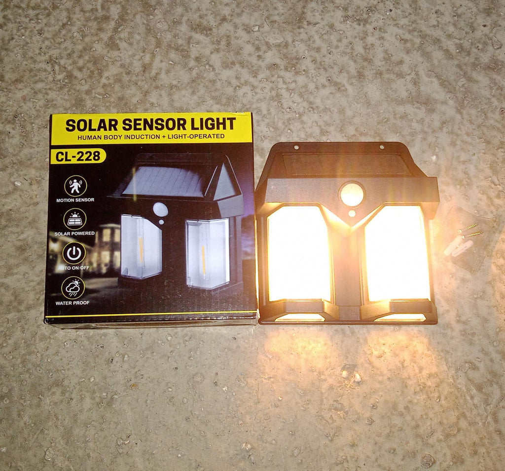 Front view of the Garden Vera solar wall lamp, ready for installation.