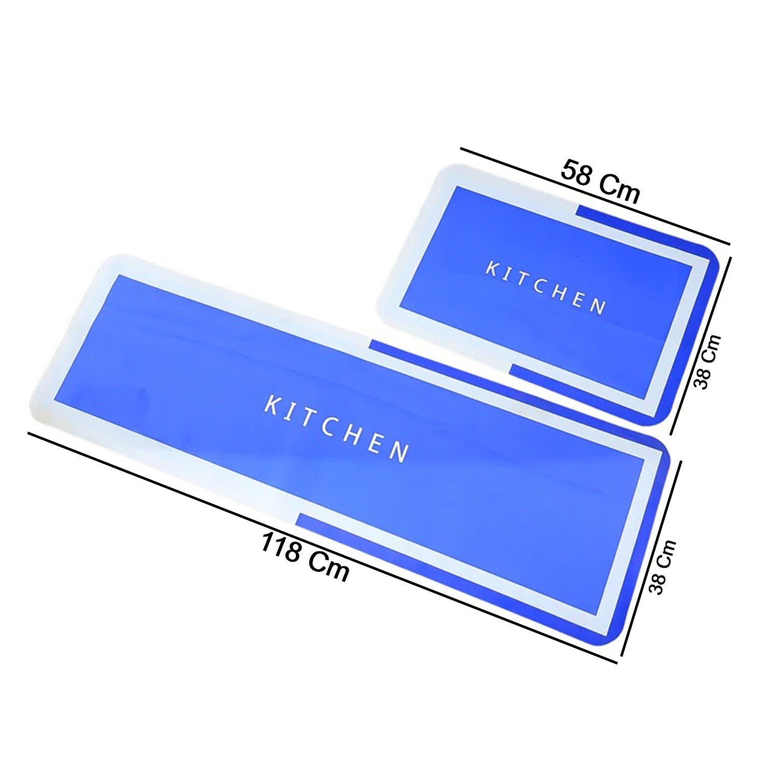 Elegant dual-tone kitchen mat with printed KITCHEN text