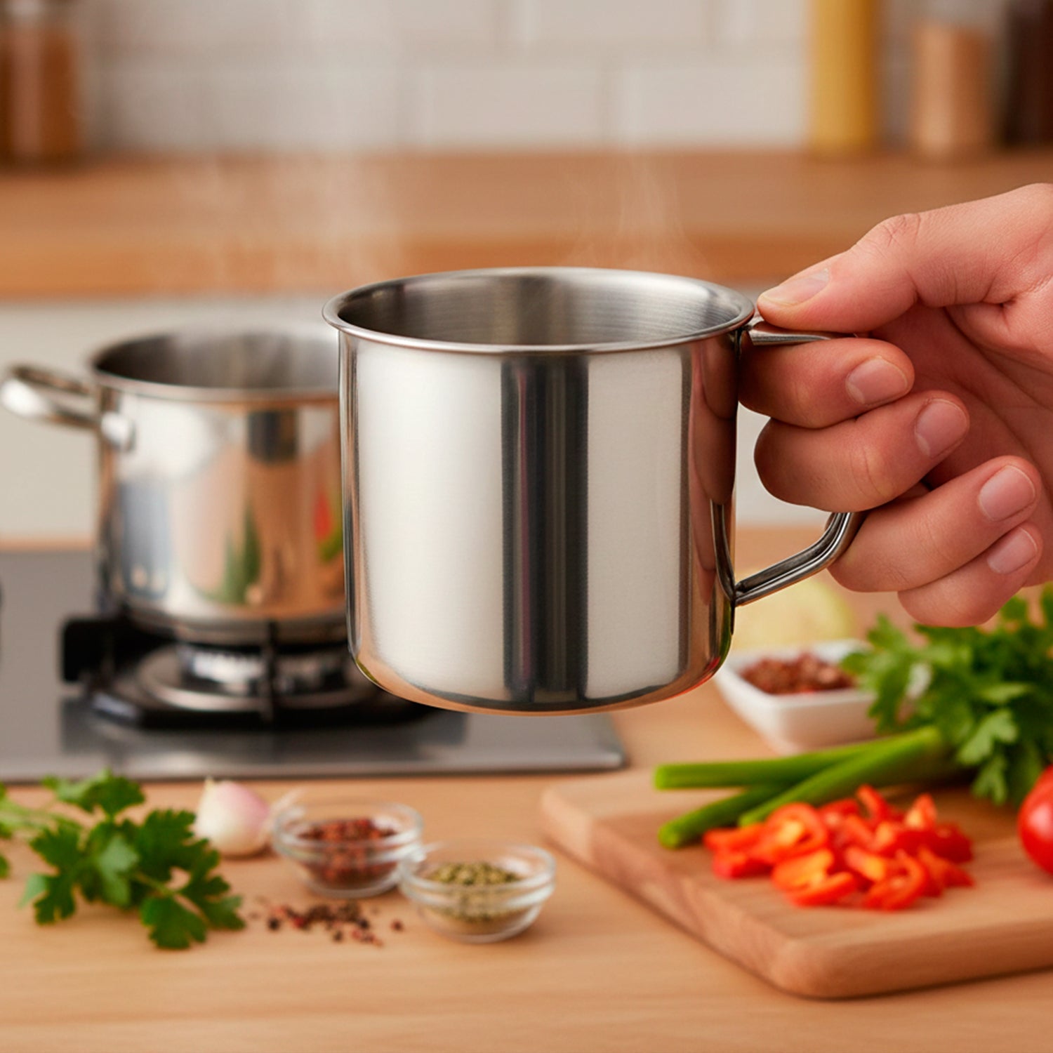 Comfortable stainless steel coffee mug suitable for daily beverage serving