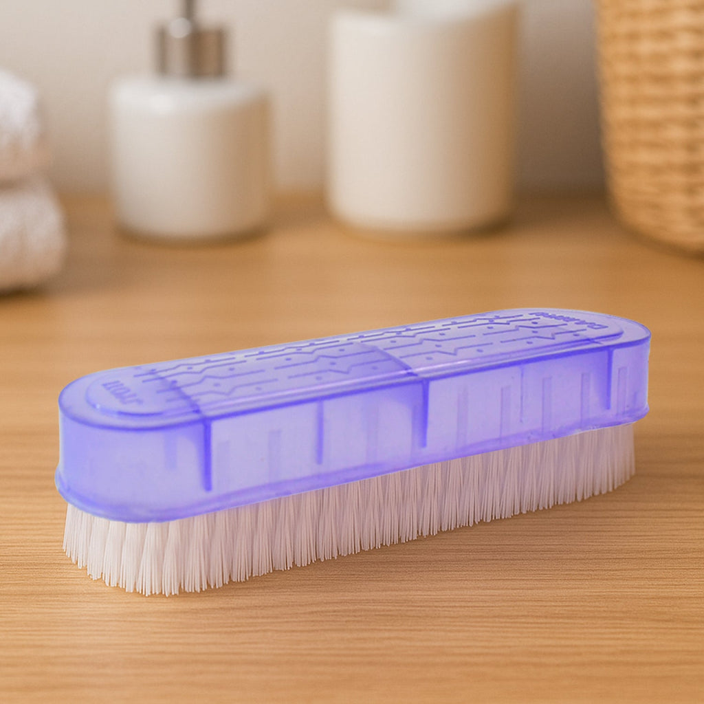 Laundry brush with durable nylon bristles and ergonomic plastic handle