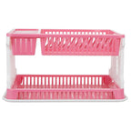Water collecting tray of the plastic kitchen organizer rack showing easy drain