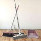Velvet Wipe 4-in-1 Cleaning Tool Set with broom, dustpan, wiper, and squeegee
