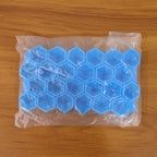 Premium silicone ice cube tray in blue, hexagon shape