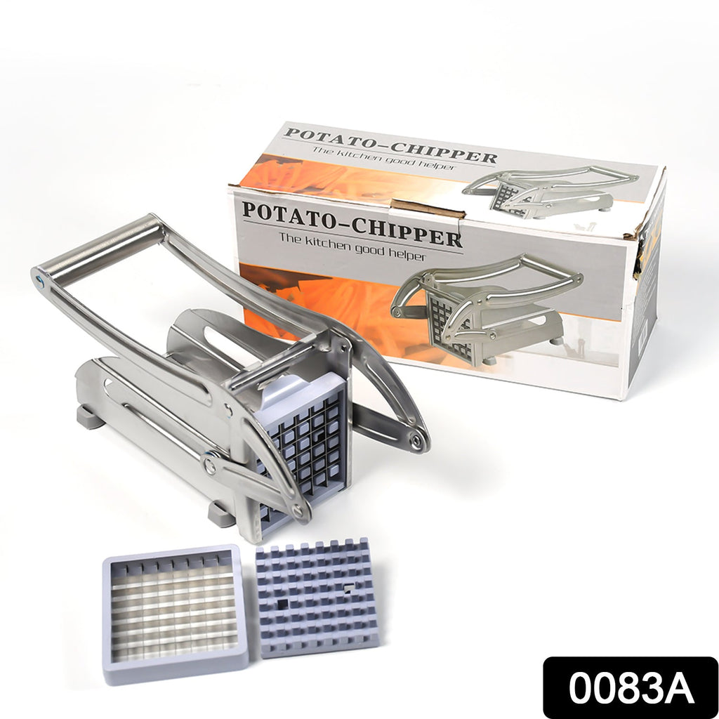 ChefAura French fries cutter with two interchangeable stainless steel blades ready for use.