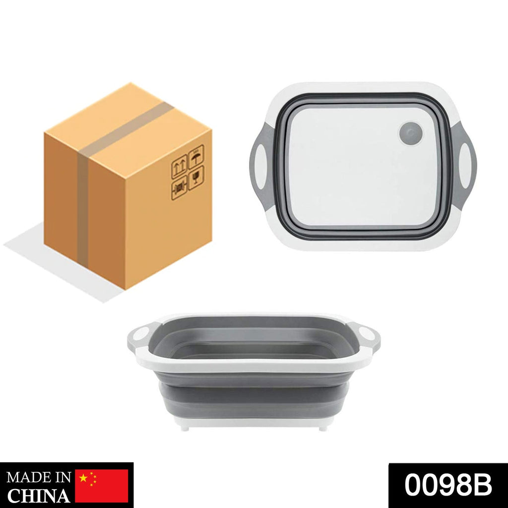Brown box packaging of the multi-function foldable chopping board and draining basket.