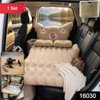 Pig-themed back pillow with inflatable car air mattress set