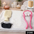 Close-up of neck massage roller included in the self care and relaxation combo set