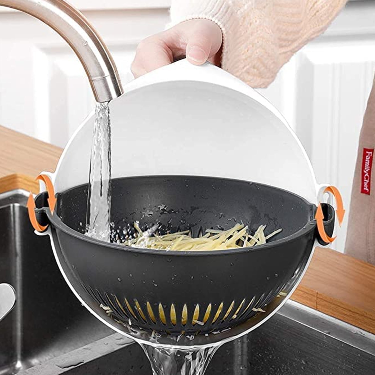 Draining bowl for fruits and vegetables