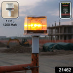 Solar powered flashing warning light for construction and traffic safety