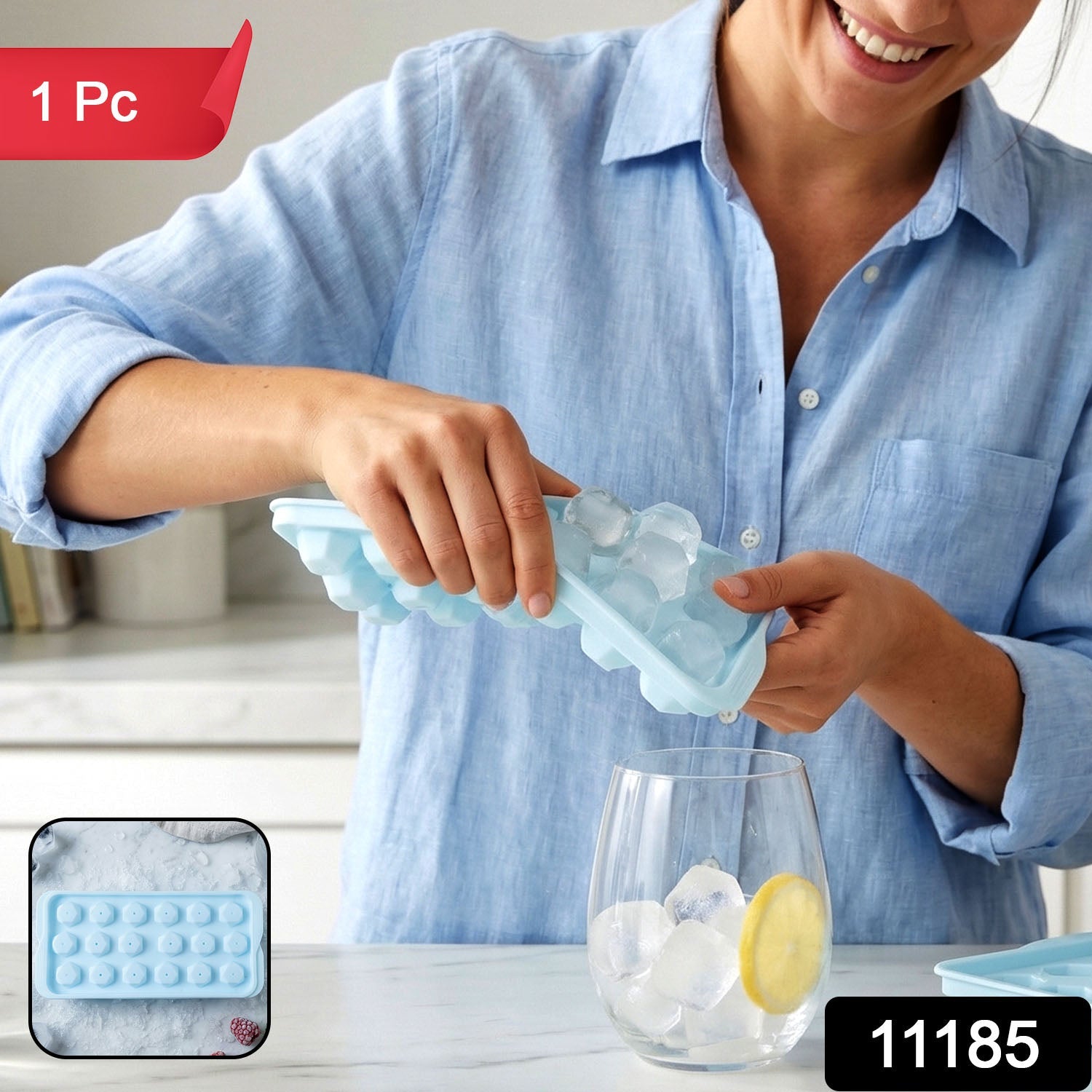 Easy release multi-grid ice maker tray for freezer use