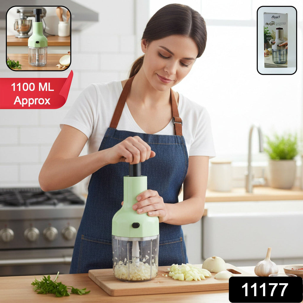 Food chopper on white background showing its compact design