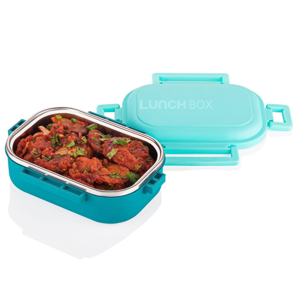 Lunch box set ready for outdoor meals with utensil accessories