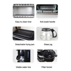 Side view of the compact 3-in-1 Breakfast Maker appliance.