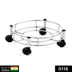 Side view of Indo Glow gas cylinder trolley for smooth movement