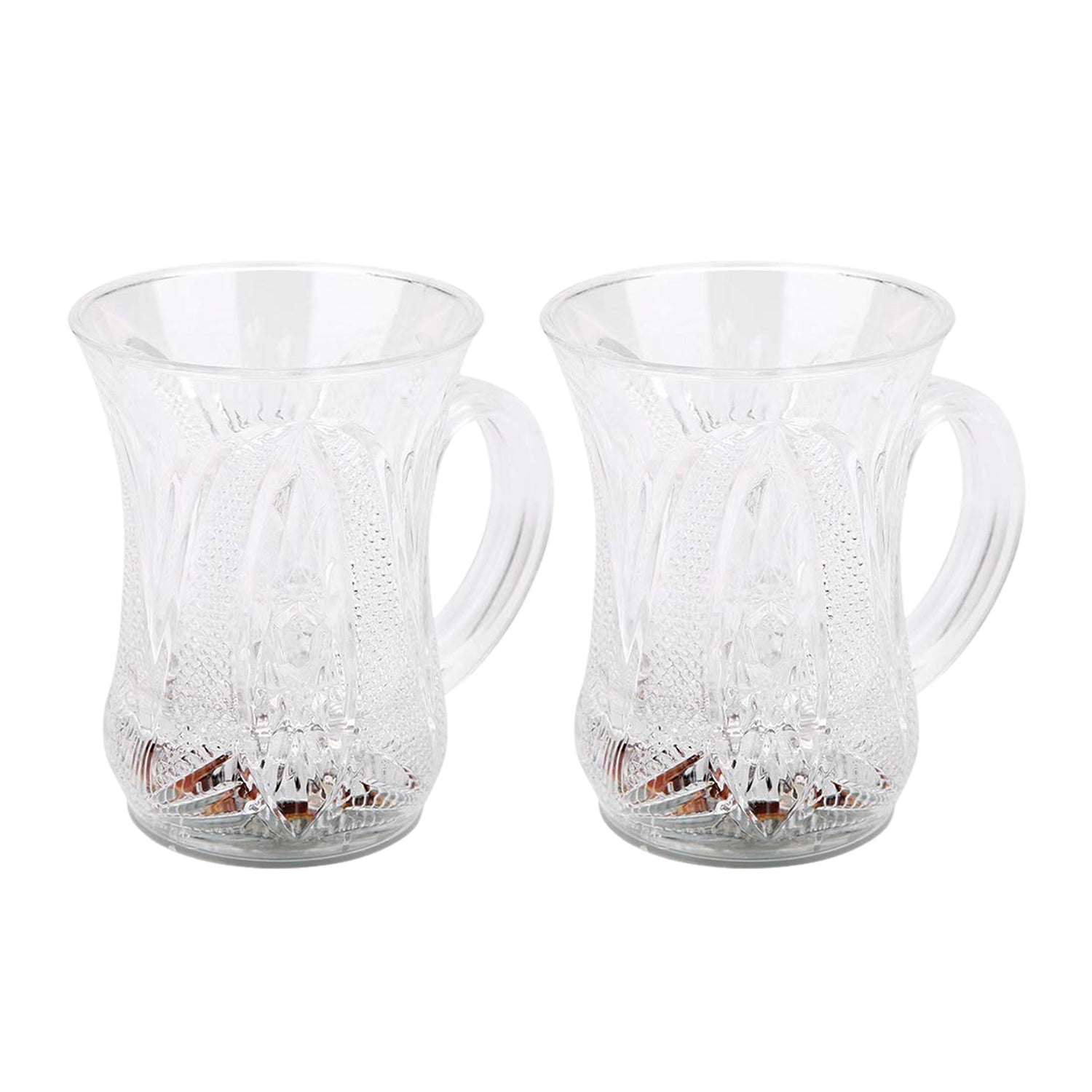 A set of flashing LED cups, showcasing their water-activated light feature in a dark setting.