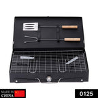 Unfolded FirePot Portable Barbecue Grill, showcasing the charcoal tray and grill rack.