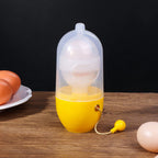 Kitchen countertop scene featuring the Manual Egg Scrambler alongside fresh eggs, ready for use.