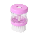 White variant of the plastic wash basin brush with soap dispenser on a clean surface.