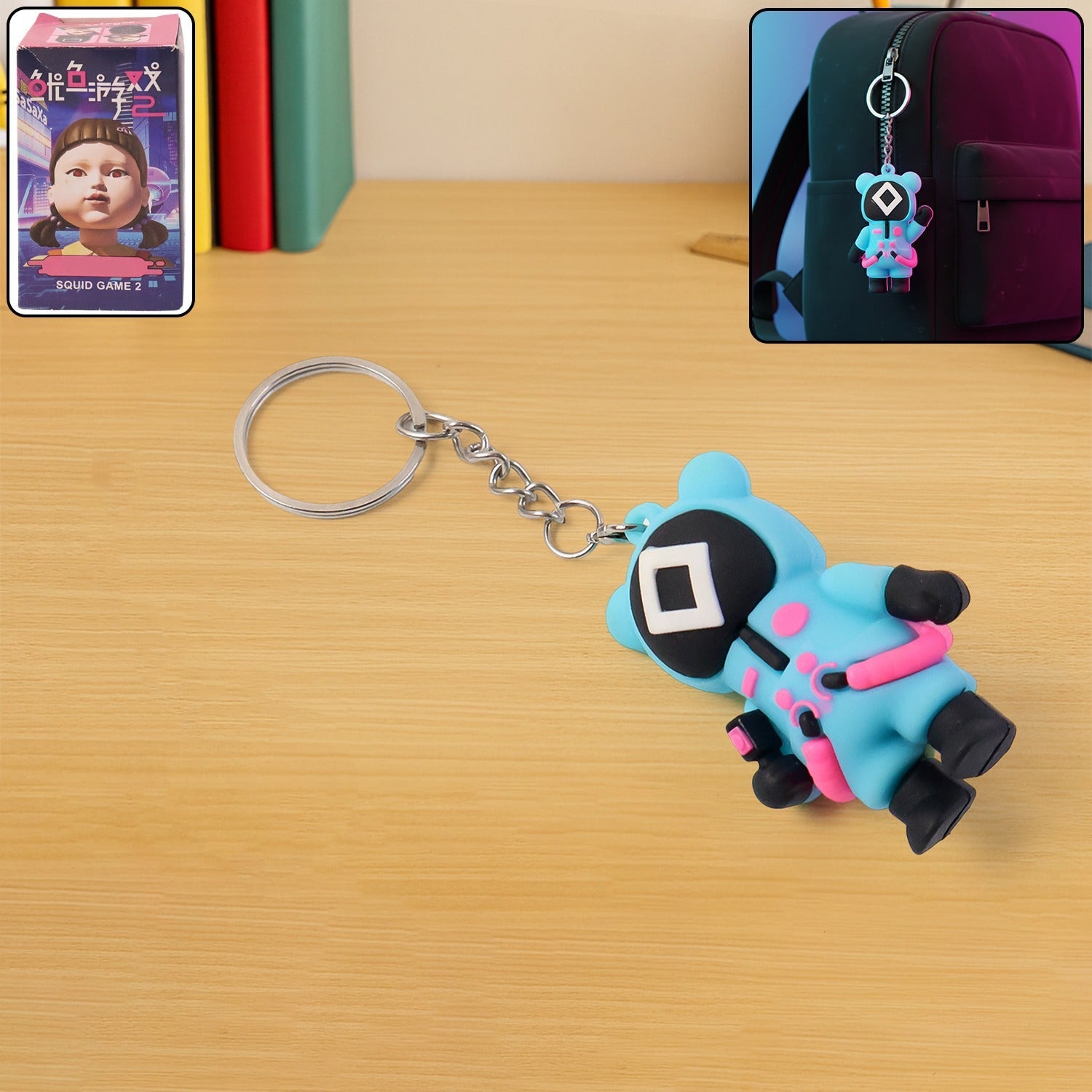 Assorted cute character silicone keychains in various designs