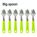 Individual dinner fork and spoon from the Serve Stellar 24-piece flatware collection.