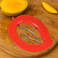 Premium mango cutter with stainless steel blades for easy fruit preparation.