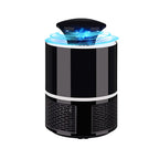 FlyTamer electric mosquito killer lamp, a sleek black device with a blue light, effectively trapping insects.
