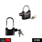 Close-up of smart alarm siren on anti theft security pad lock