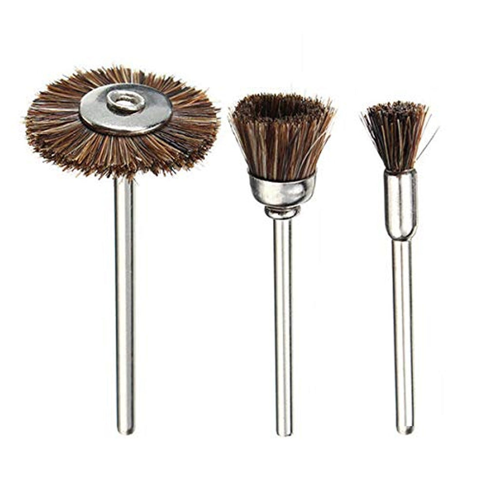 Overview of the 3-piece Brass Wire Wheels set, showcasing various brush styles.