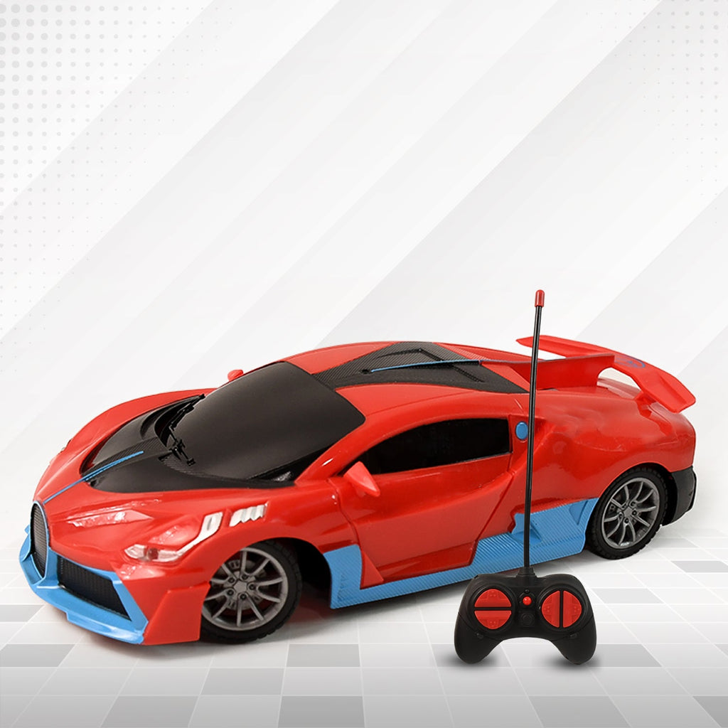 Front view of High-Speed Remote Control Sports Car with LED headlights