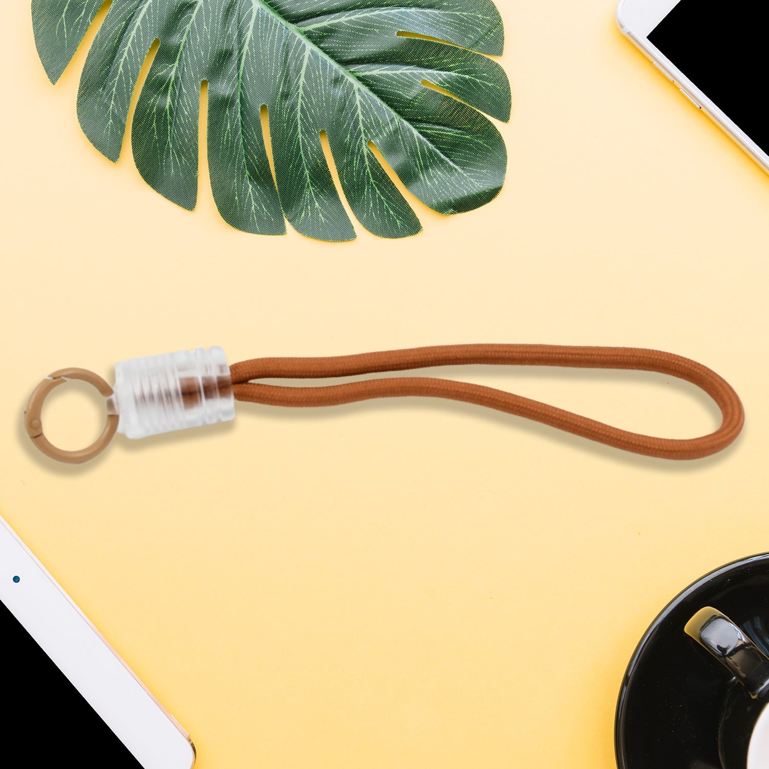 Multicolor Mobile Phone Lanyard wrist strap displayed securely attached to a smartphone.