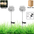 Solar powered dandelion garden lights with multicolor LEDs in flower design