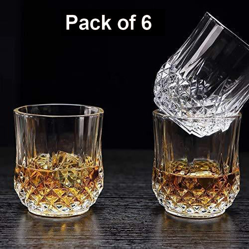 Stylish transparent glasses set with a diamond texture.