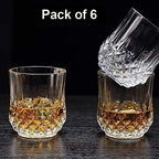 Stylish transparent glasses set with a diamond texture.