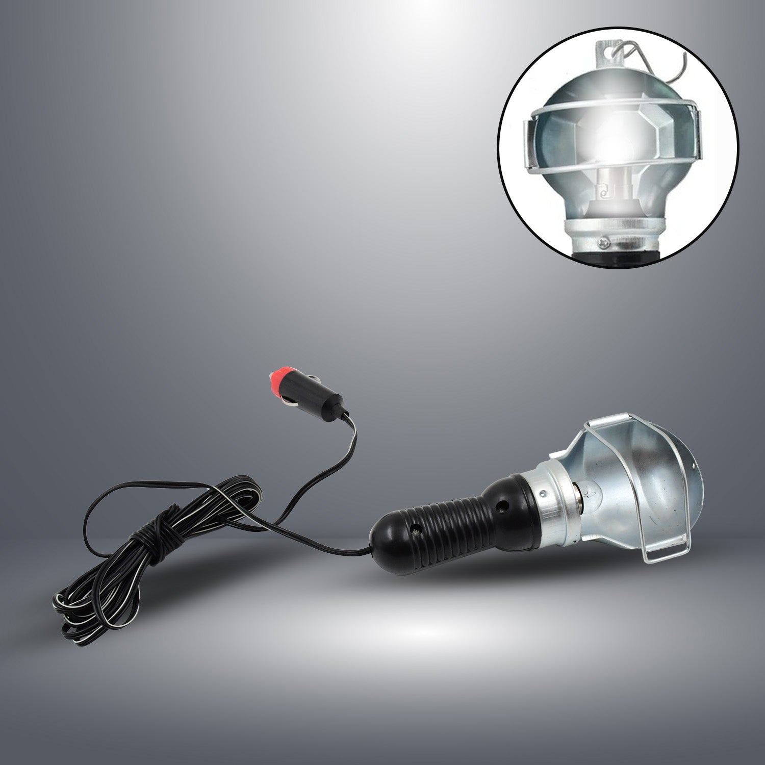 Overall view of the BoltForce work lamp with its long power cord.