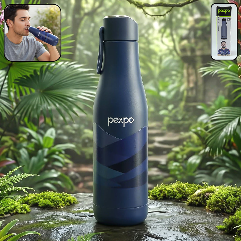 Stylish stainless steel vacuum insulated water bottle by Pexpo