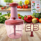 Push Chopper 1000ml with clear container and secure lid lock