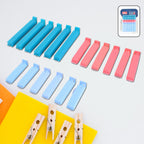 Set of 18 multicolor pouch sealer clips for versatile food storage.