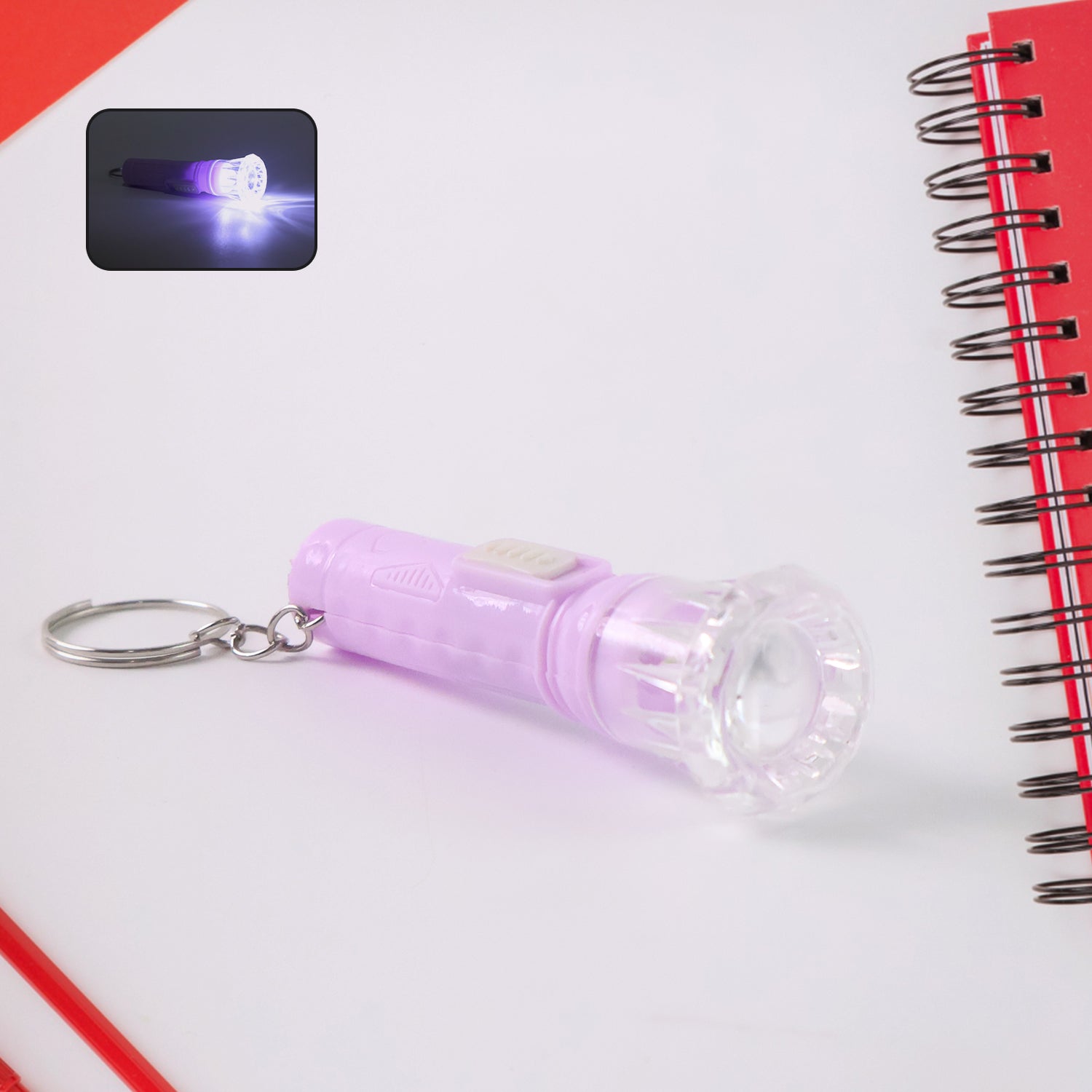 Mini LED Flashlight keychain torch emitting bright white light