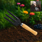Durable steel hand weeding fork from Grow Garden Tools on a clean background, ready for gardening tasks.