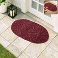 Red oval non-slip door mat for indoor safety