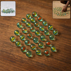 Approx 35 colorful classic glass marbles set with vibrant swirls for kids play