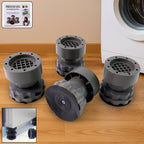 Adjustable anti-vibration pads supporting washing machine and refrigerator base