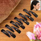Set of 12 durable Matt Black Metal Tik Tak Hair Clips for secure styling.
