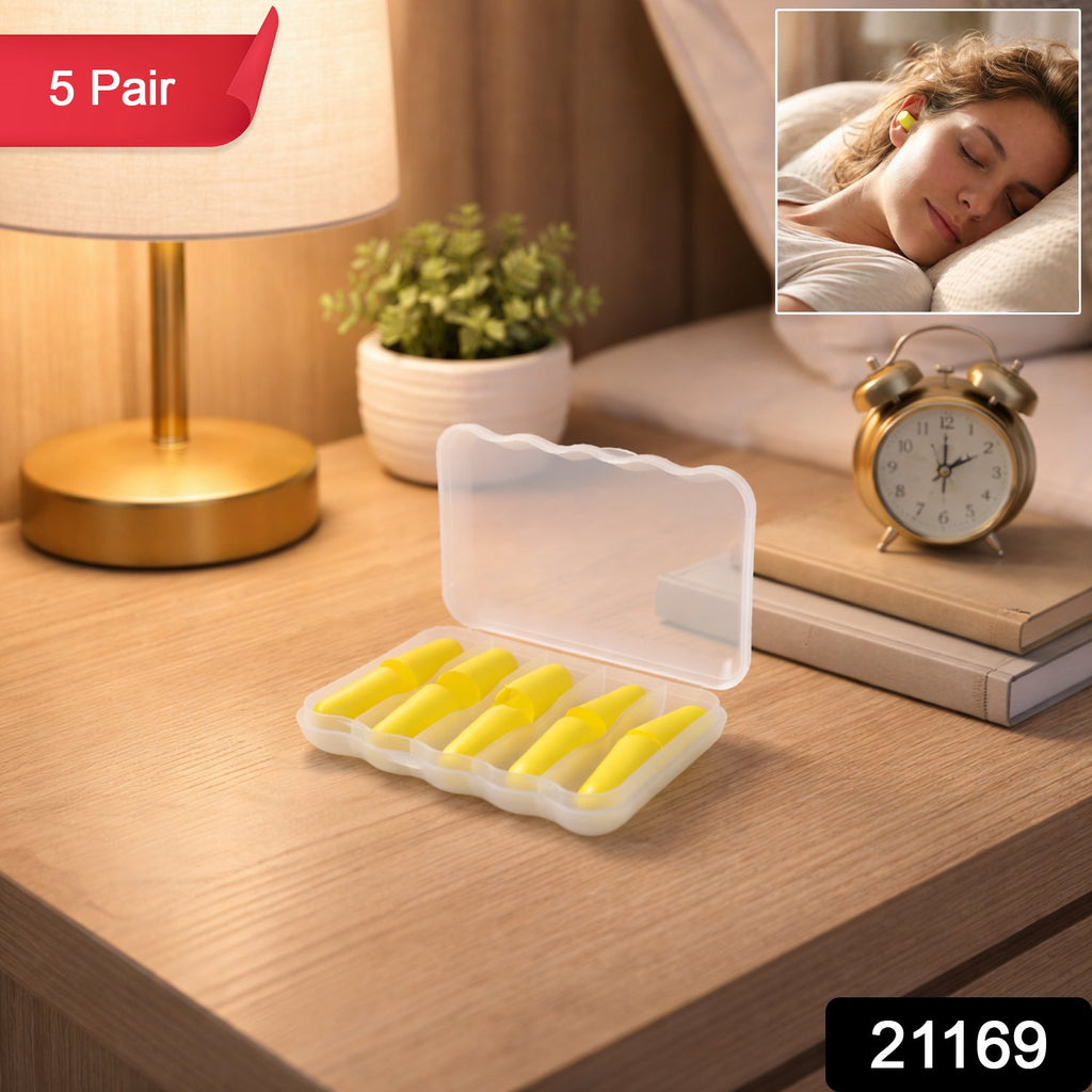 Close up of reusable soft foam ear plugs for noise blocking