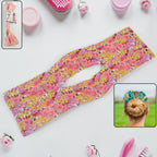 Knotted Wire Headband with vibrant floral print, perfect for summer style.