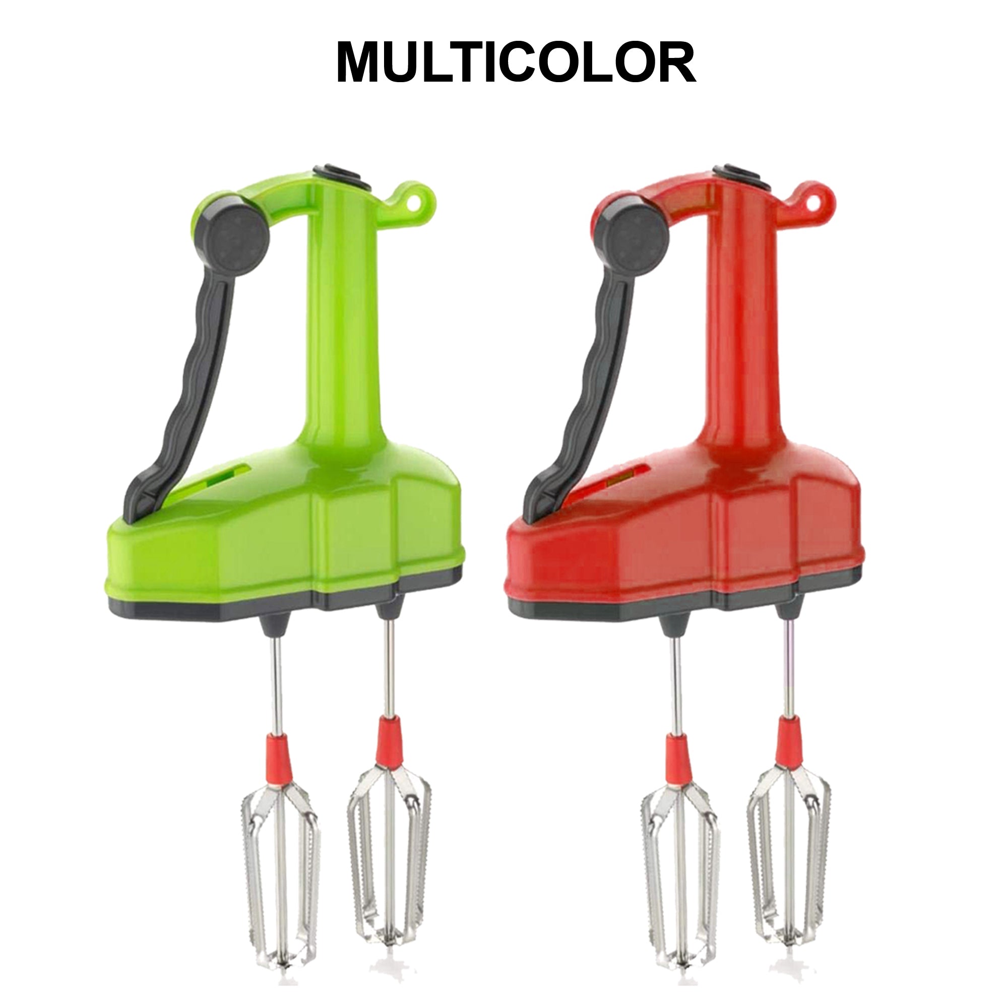 Manual Hand Blender showing its simple press-and-relax operation.