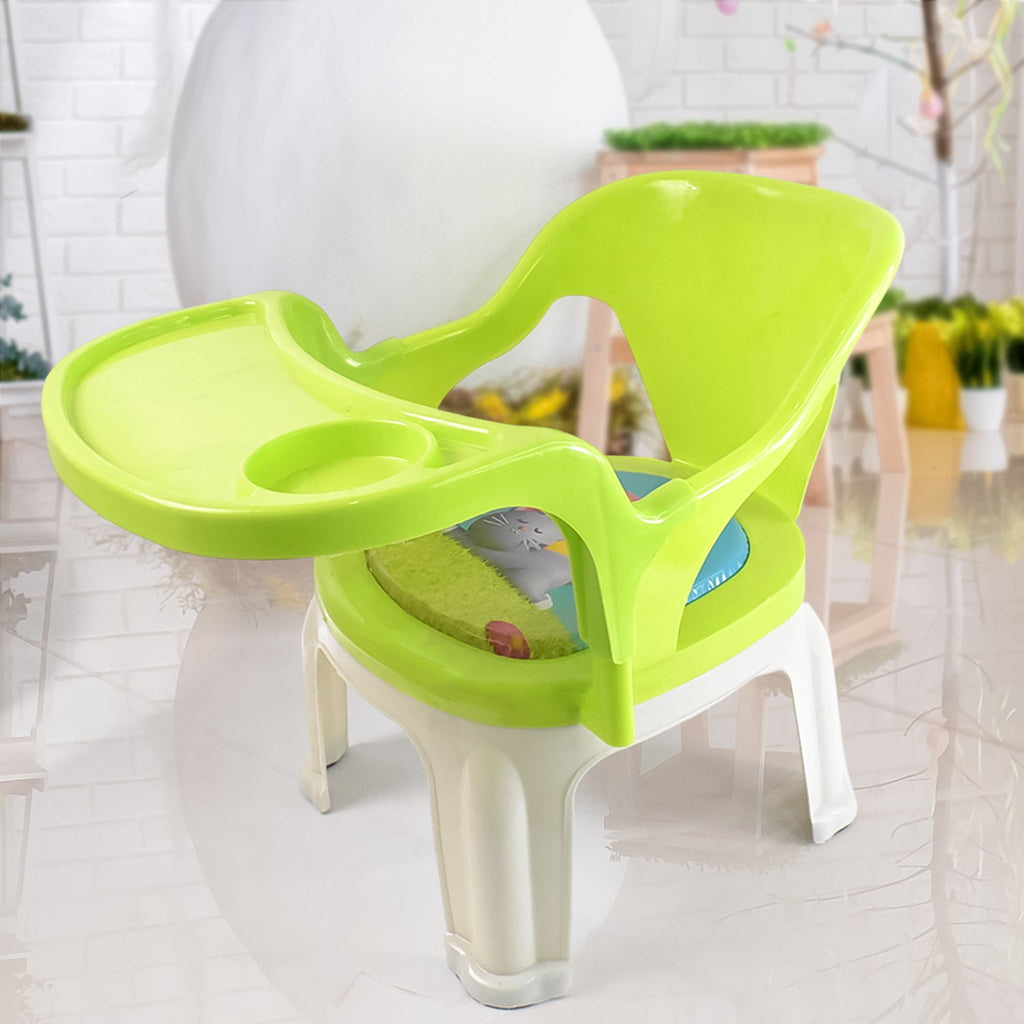 Bright yellow Baby Feeding Chair with a white tray, perfect for toddler meal times.