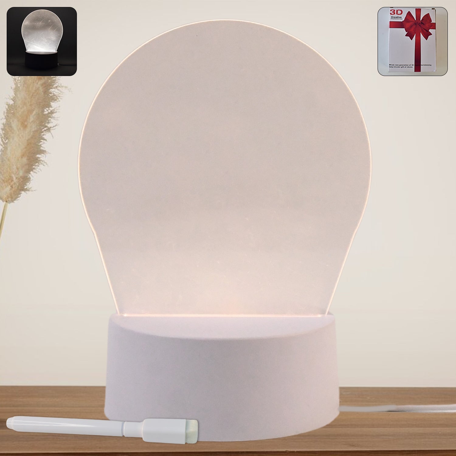 Magic Name Frame with soft white LED light and eraser functionality