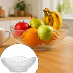 Plastic fruit storage basket with elegant ripple design