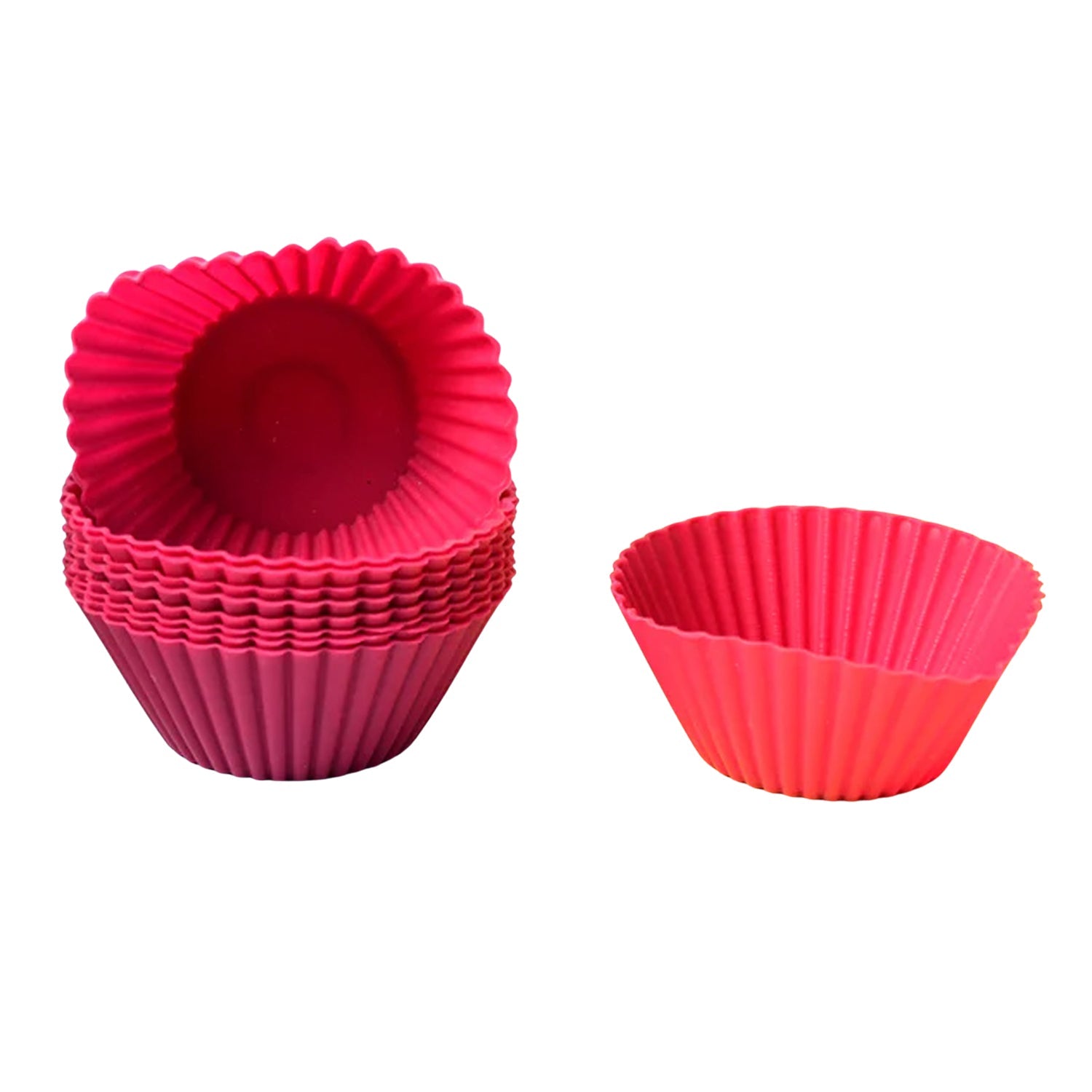 Flexible silicone baking moulds for easy release and cleaning in set